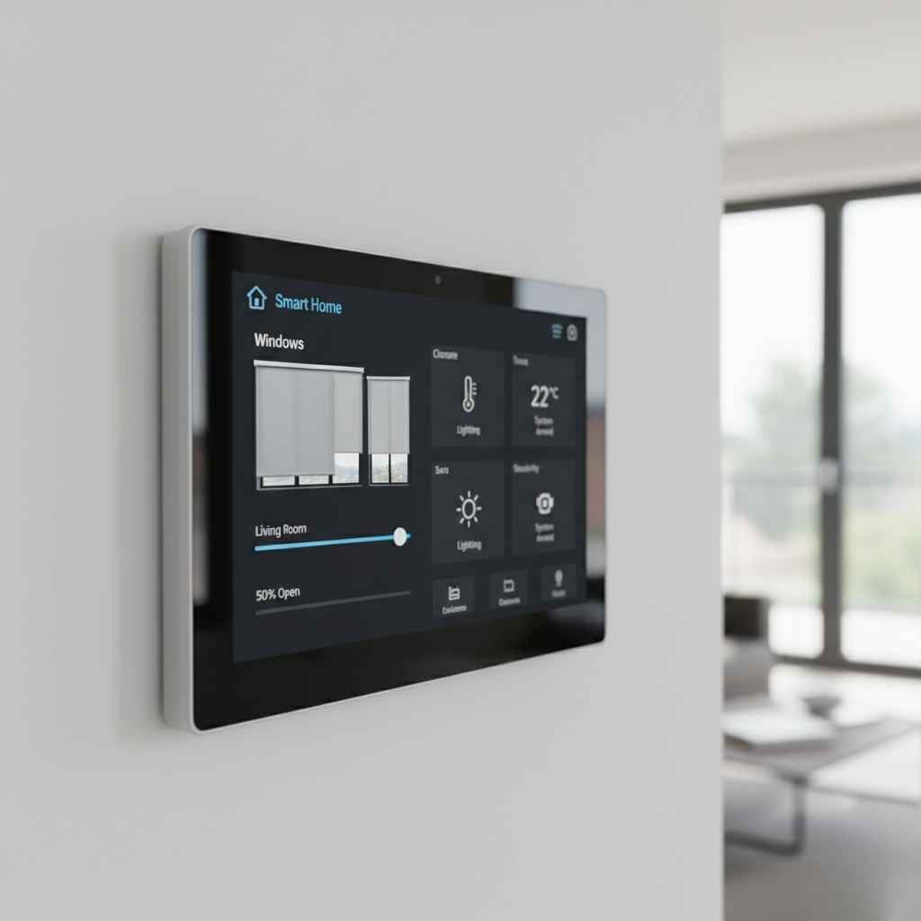 Automated shades integrated into a smart home dashboard